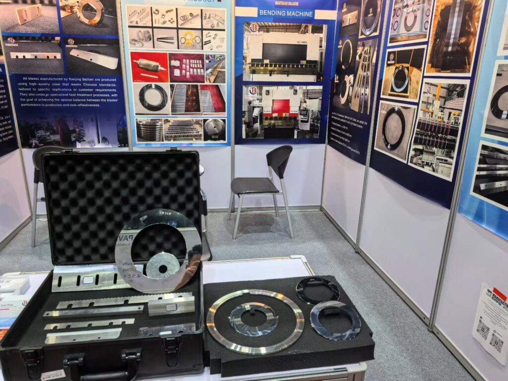 Baitian Blade products displayed at an industrial exhibition in Thailand